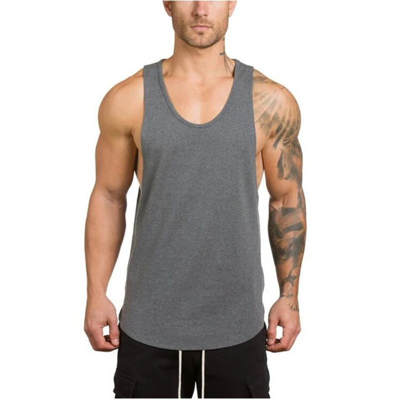 Brand gym clothing Men Bodybuilding and Fitness Stringer Tank Top Vest sportswear Undershirt muscle workout Singlets