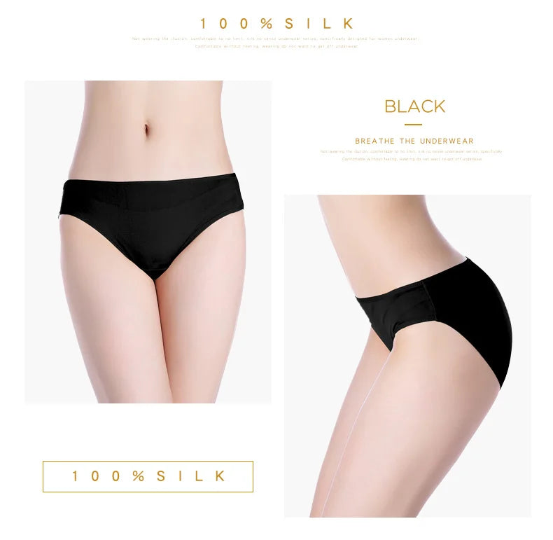 SuyaDream 3Stk/Los Frauen Höschen 100% Natürlich Seide Low-Rise Slips Gesund Basic Alltag Tragen Unterwäsche 2022 Neu Intimates