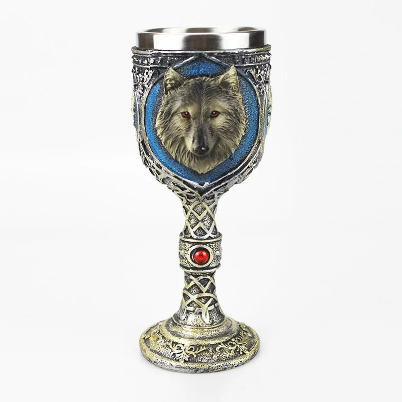 Gothic Wine Goblet Contain Dragon Claw Viking Skeleton Retro Stainless Steel&Resin Wine Glass BEST Halloween Gifts Bar Drinkware