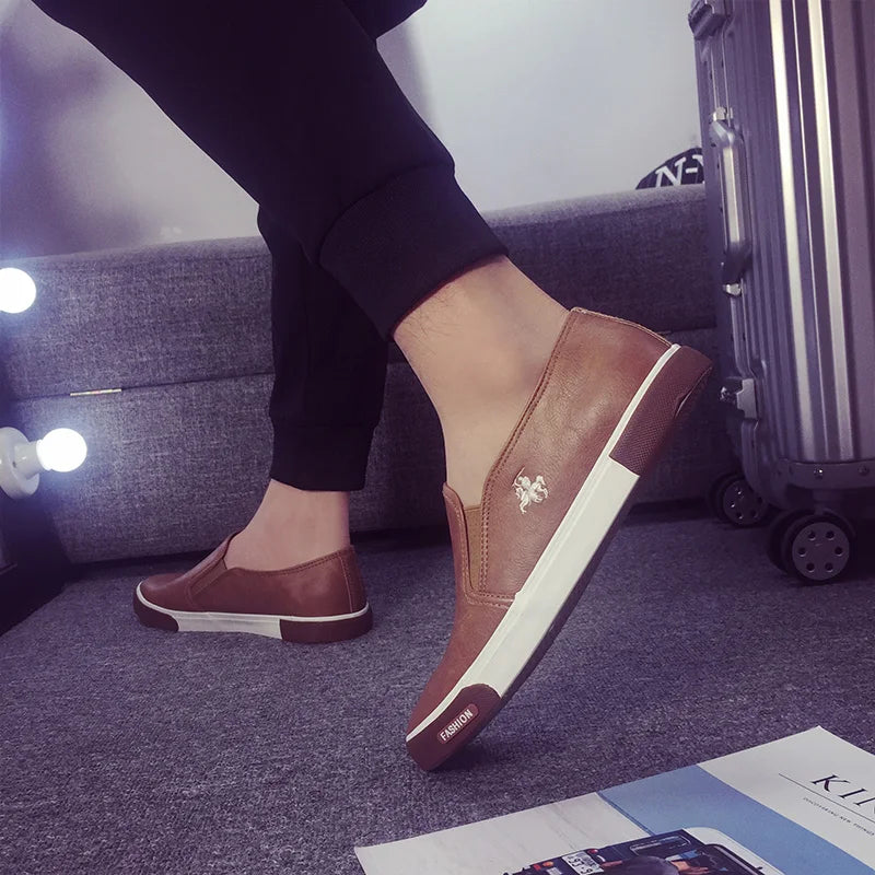 Pantofi sport respirabili pentru bărbați 2025 - Mocasini din piele PU, fără slip-on, la modă - Pantofi de vară de înaltă calitate
