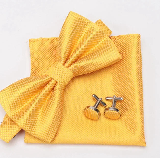 Mens Tie Set Bowtie Cravat Cufflinks Fashion Butterfly Party Wedding Bow Ties for Men Girls Candy Solid Color Bowknot Wholesale
