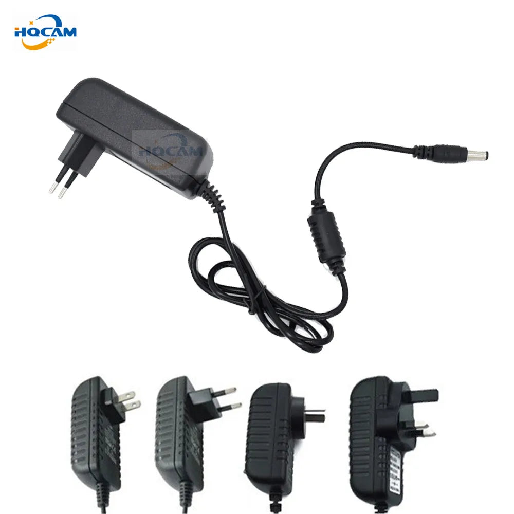 Adaptor de alimentare calificat HQCAM AC 110-240V la DC 12V 2A pentru CCTV, mufă EU/US/UK/AU