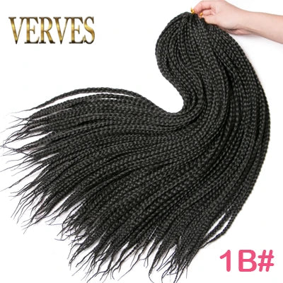 VERVES Crochet Braids Sintetic 24 inch Box Braid 22 Rădăcini/Buc Extensii de Păr Ombre Împletit Fibră Călduroasă Împletitură Vrac Roz, Negru