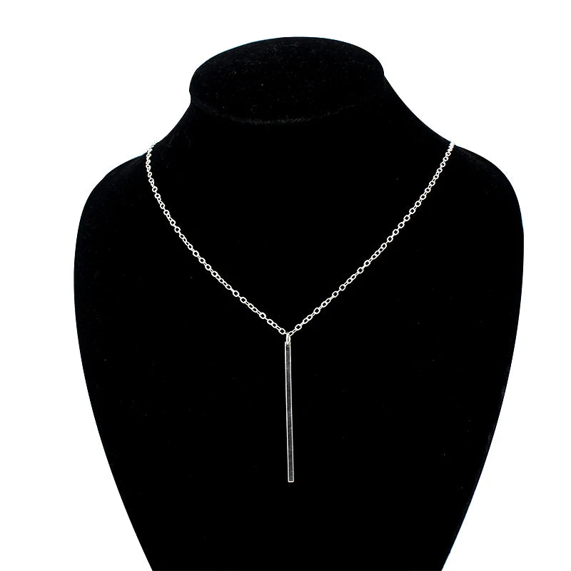 Gold and Silver Color Collar Necklace for Girls Boys Geometric Chain Pendant Copper Jewelry Hot Sale