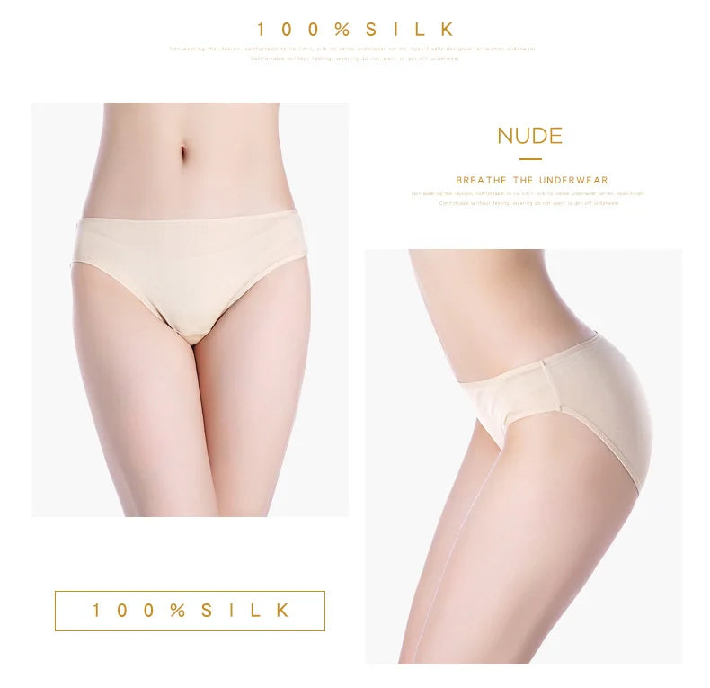 SuyaDream 3Stk/Los Frauen Höschen 100% Natürlich Seide Low-Rise Slips Gesund Basic Alltag Tragen Unterwäsche 2022 Neu Intimates