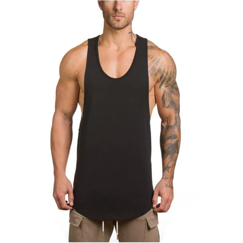 Brand gym clothing Men Bodybuilding and Fitness Stringer Tank Top Vest sportswear Undershirt muscle workout Singlets