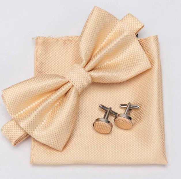 Mens Tie Set Bowtie Cravat Cufflinks Fashion Butterfly Party Wedding Bow Ties for Men Girls Candy Solid Color Bowknot Wholesale