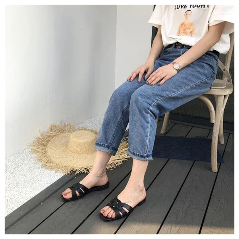 DONLEE QUEEN Frauen Marke Hausschuhe Sommer Slides Offene Zehe Flach Casual Schuhe Freizeit Sandale Weiblich Strand Flip Flops Große Größe 35-41