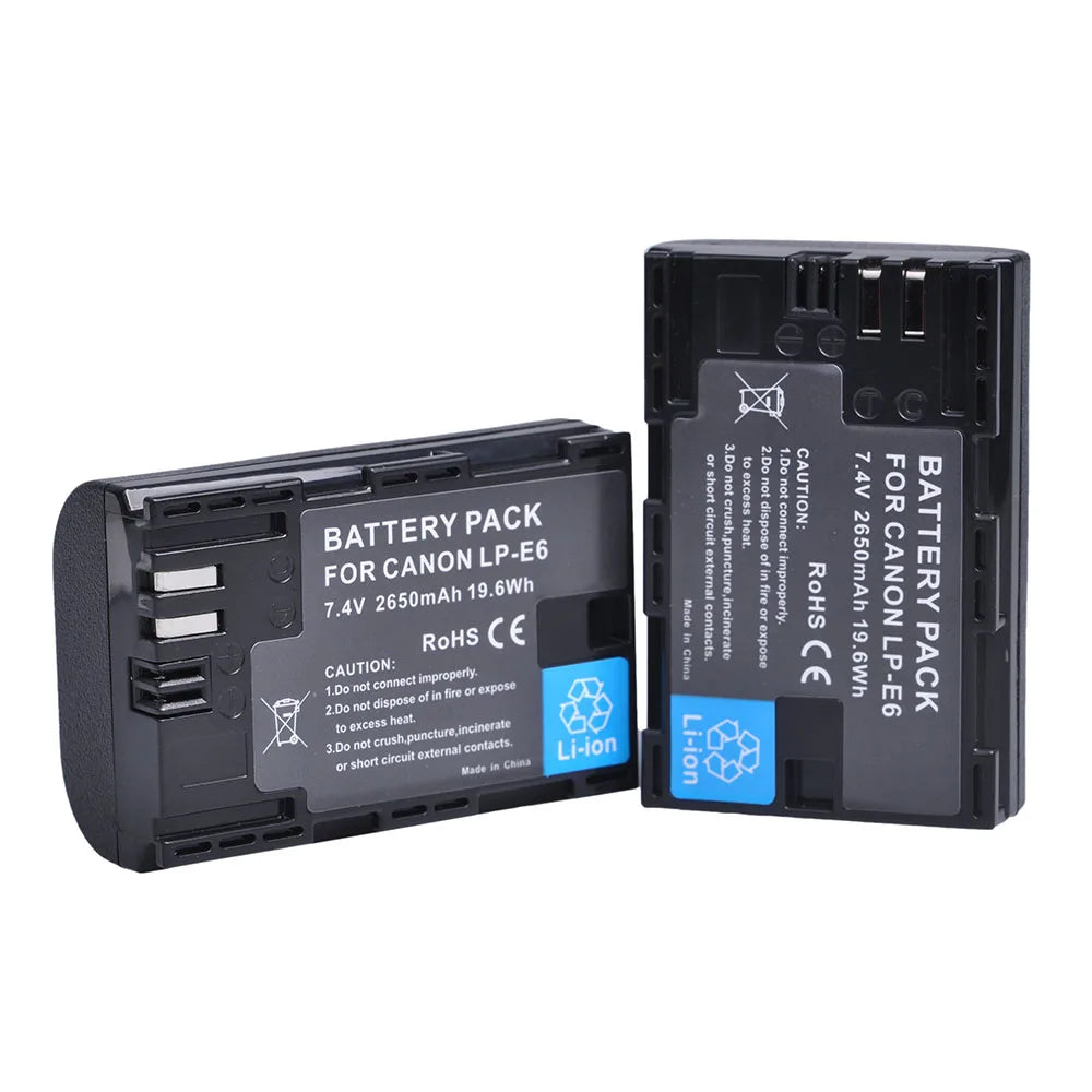Batmax LP E6 Batterie 2650mAh 7.4V - Dual Ladegerät
