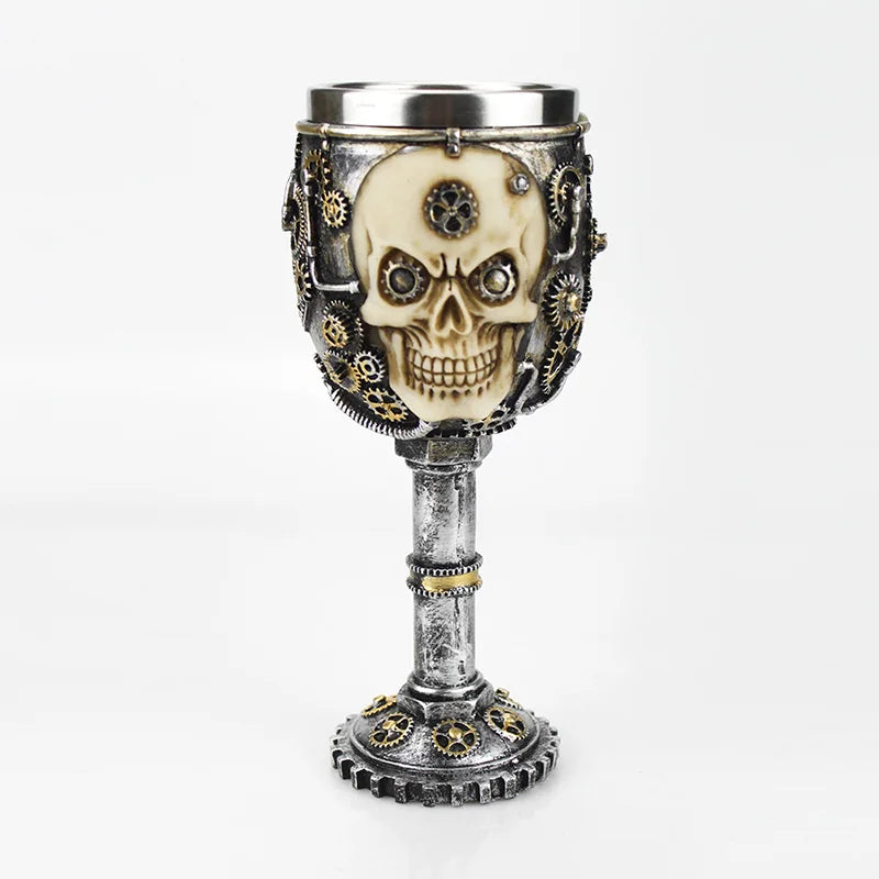 Gothic Wine Goblet Contain Dragon Claw Viking Skeleton Retro Stainless Steel&Resin Wine Glass BEST Halloween Gifts Bar Drinkware