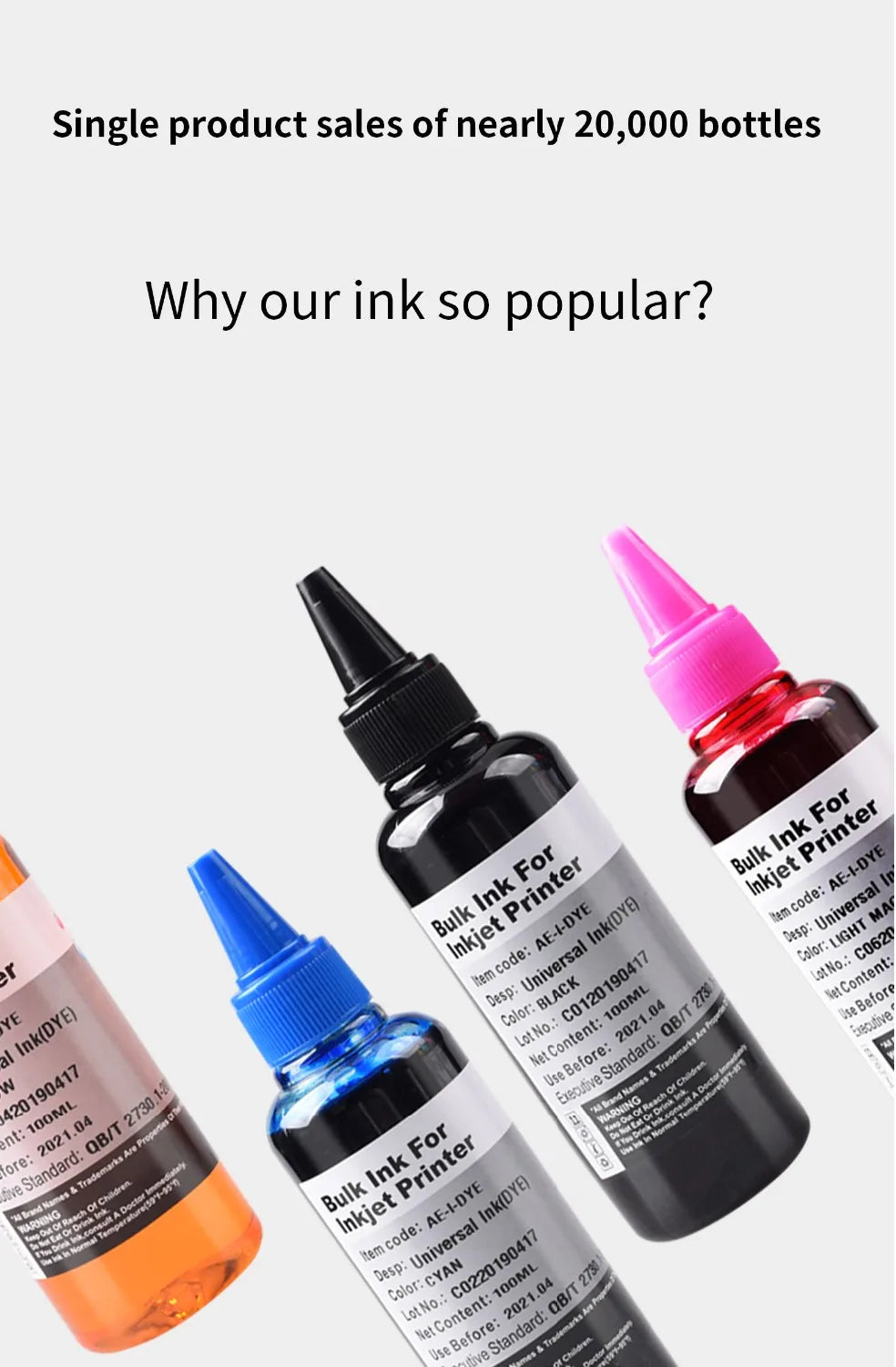 Aomya 5x100ml Tinte Universal Für Epson HP - BK CMY