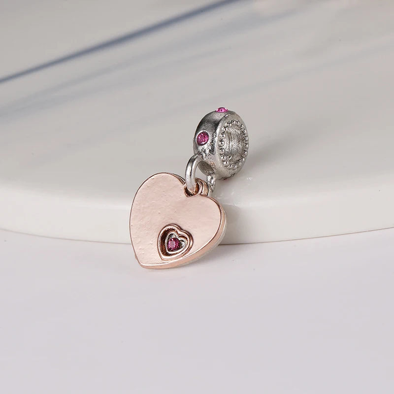 Nou original aliaj bijuterii familie mama tata dragoste inimă pandantiv farmec pentru brățară colier DIY bijuterii femei
