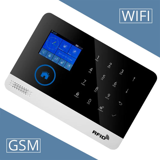 Alarmanlage 2025: Wireless Tuya APP SIM GSM Home RFID Burglar Security - LCD Touch Keyboard WIFI GSM Alarm System Sensor Kit Russian Spanish Voice Collection