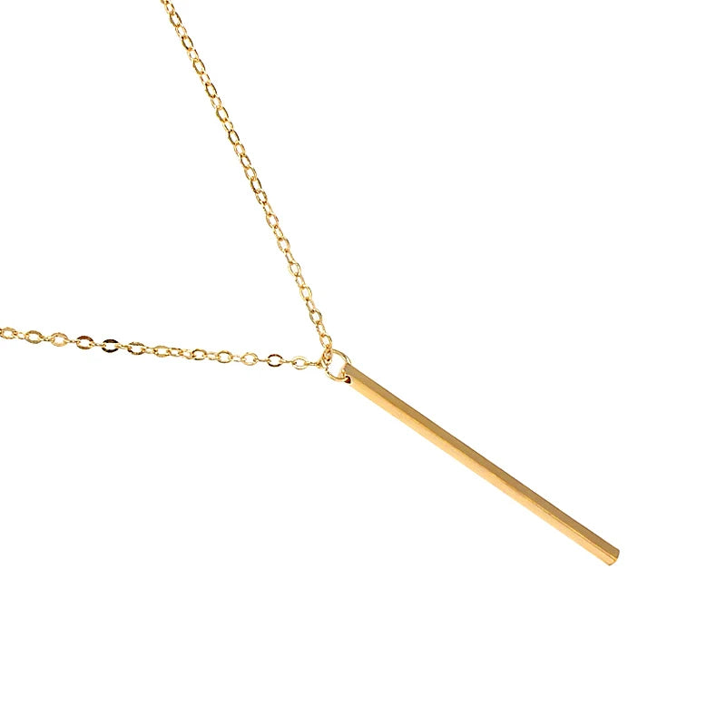 Gold and Silver Color Collar Necklace for Girls Boys Geometric Chain Pendant Copper Jewelry Hot Sale