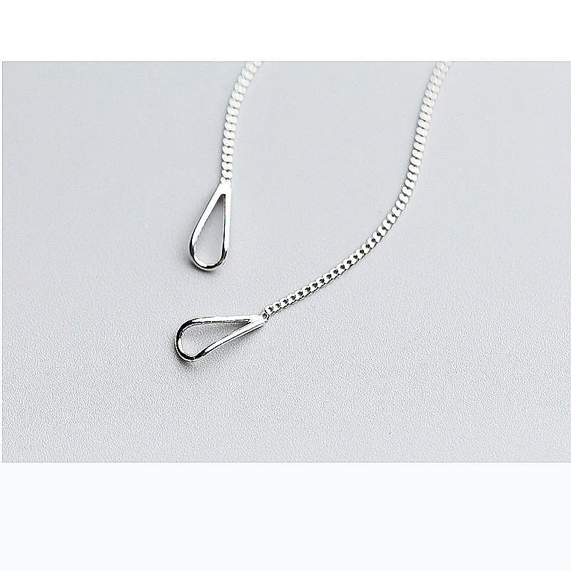 INZATT 925 Sterling Silber 6,3cm Lange Quasten-Ketten Bar Hängende Tropfen Ohrringe für Frauen Mode Schmuck Hochzeitsgeschenk