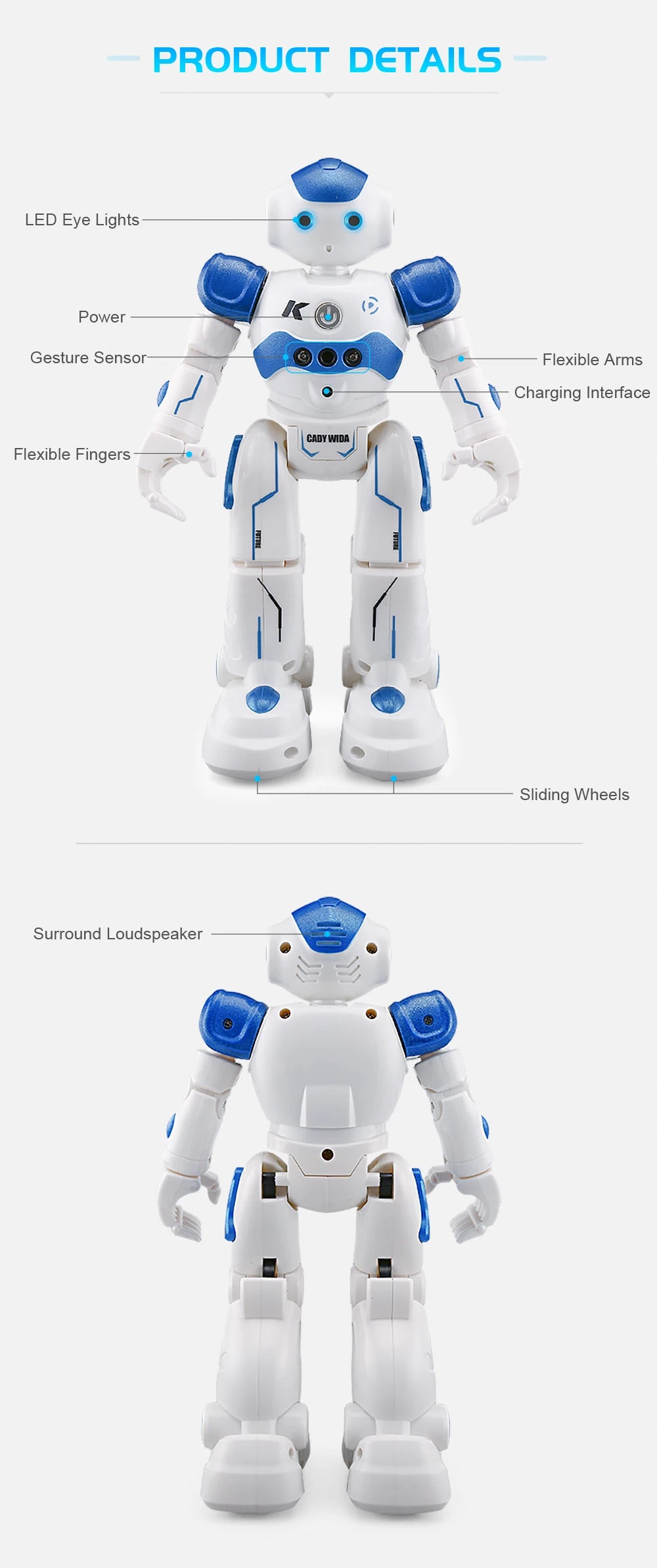 JJRC RC Robot Toy IR Gesture Remote control R2 CADY WIDA Intelligent Vector Smart Robotica Dancing Robo Kids Toy for Children