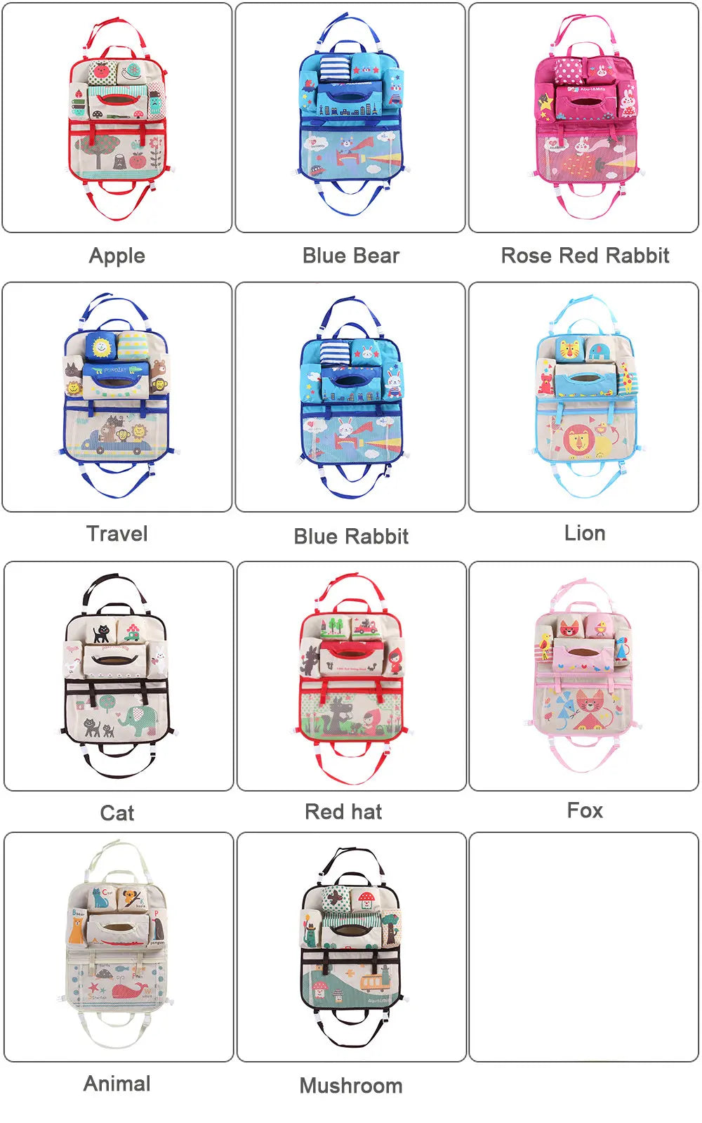 Cartoon Car Seat Back Storage Hang Bag Organizer Car styling Baby Product Varia Stowing Tidying Automobile Interior Accessories