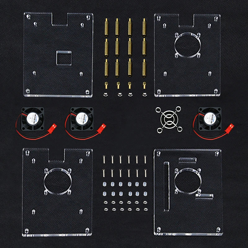 Raspberry Pi Gehäuse 2025: 3 Layer Acrylic Case Clear - Box Cover Cooling Fans DIY Cluster Collection