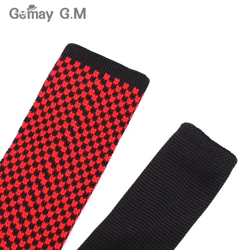 New Knit Tie For Men Casual Plaid Knitted Neck Ties Fashion Mens Necktie For Wedding Business Adult Suit Tuxedo Plaid Tie