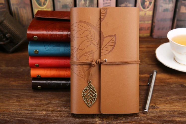 PU Leder Spiral Notizbuch 2025 - 160 Seiten Replaceable Journal Planner Schule