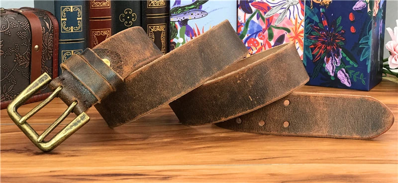 Herren Ledergürtel 2025 - Super Wide 4.2CM Luxury Thick Genuine Leather Double Buckle