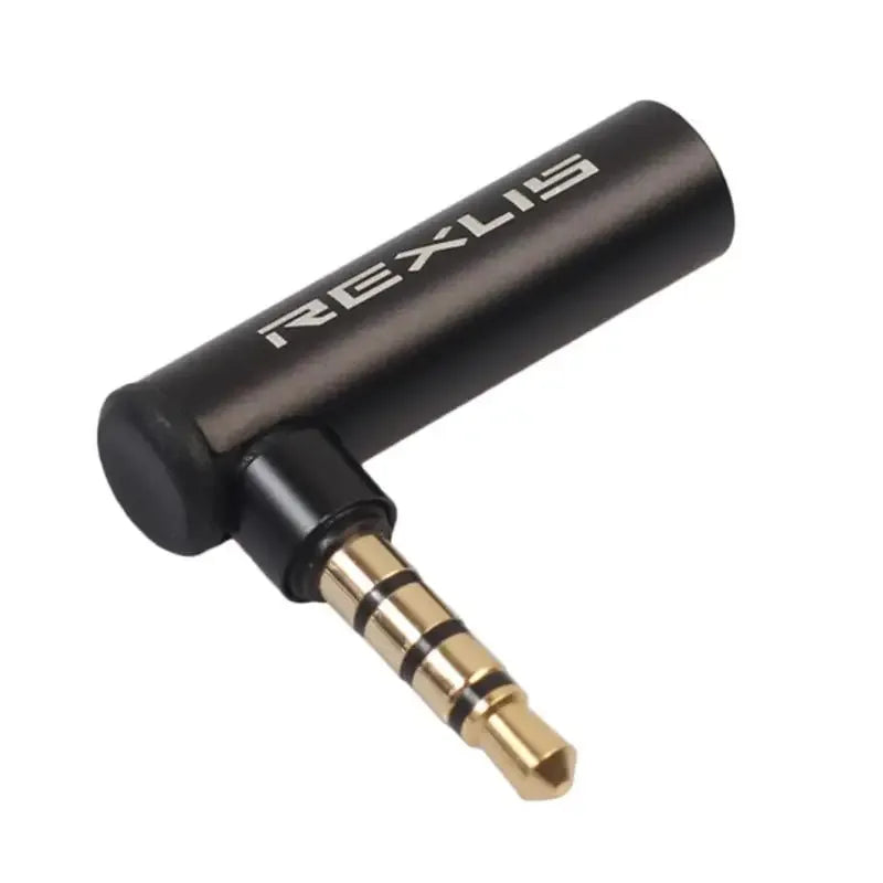 REXUS 90 Degree Right Angled 3.5mm Male To Female Audio Converter Adapter Connector L Type Stereo Earphone Microphone Jack Plug - Golden Bridge Store