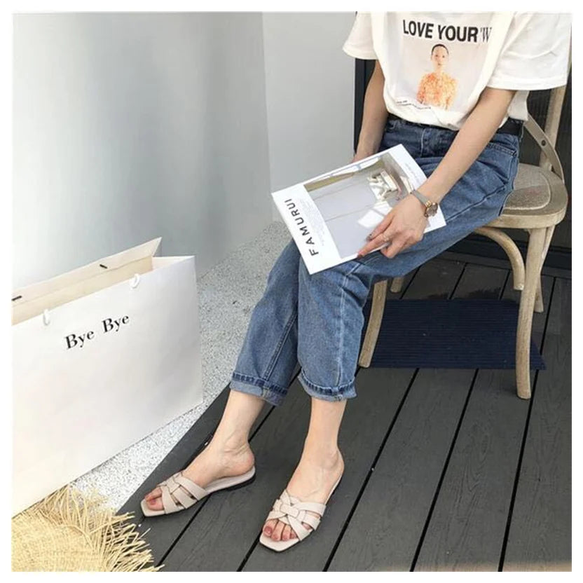 DONLEE QUEEN Frauen Marke Hausschuhe Sommer Slides Offene Zehe Flach Casual Schuhe Freizeit Sandale Weiblich Strand Flip Flops Große Größe 35-41