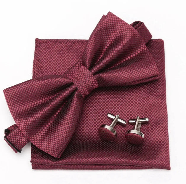 Mens Tie Set Bowtie Cravat Cufflinks Fashion Butterfly Party Wedding Bow Ties for Men Girls Candy Solid Color Bowknot Wholesale