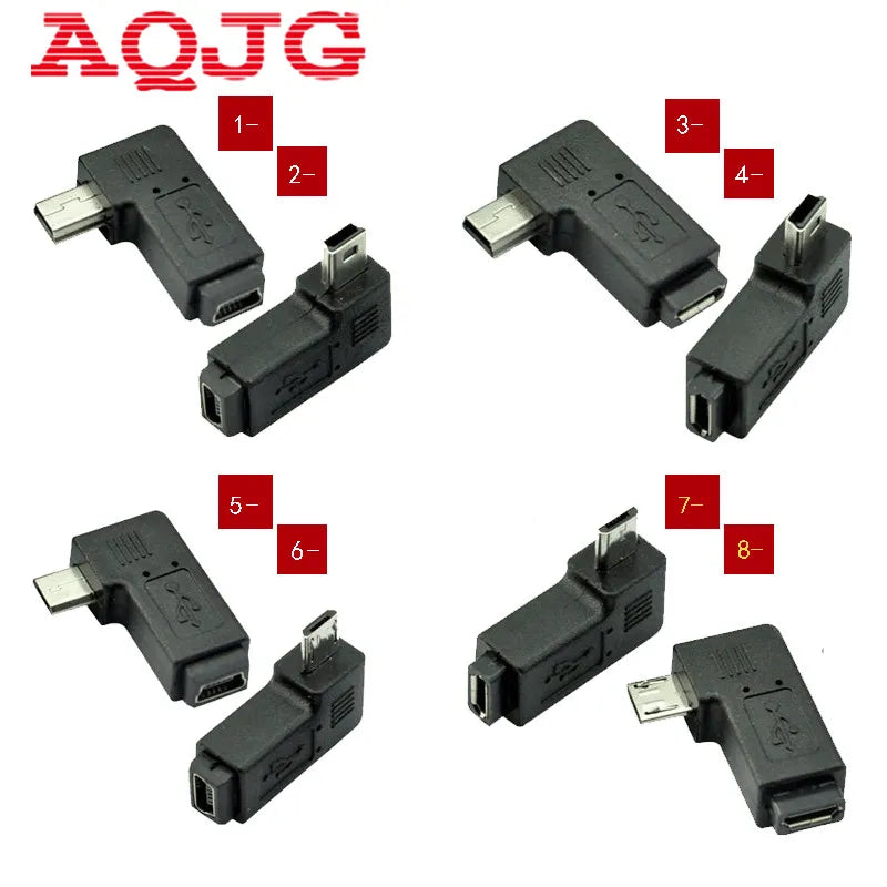 USB-Adapter 2025 - 90° Winkel Mini USB zu Micro USB Back to School Tech Zubehör