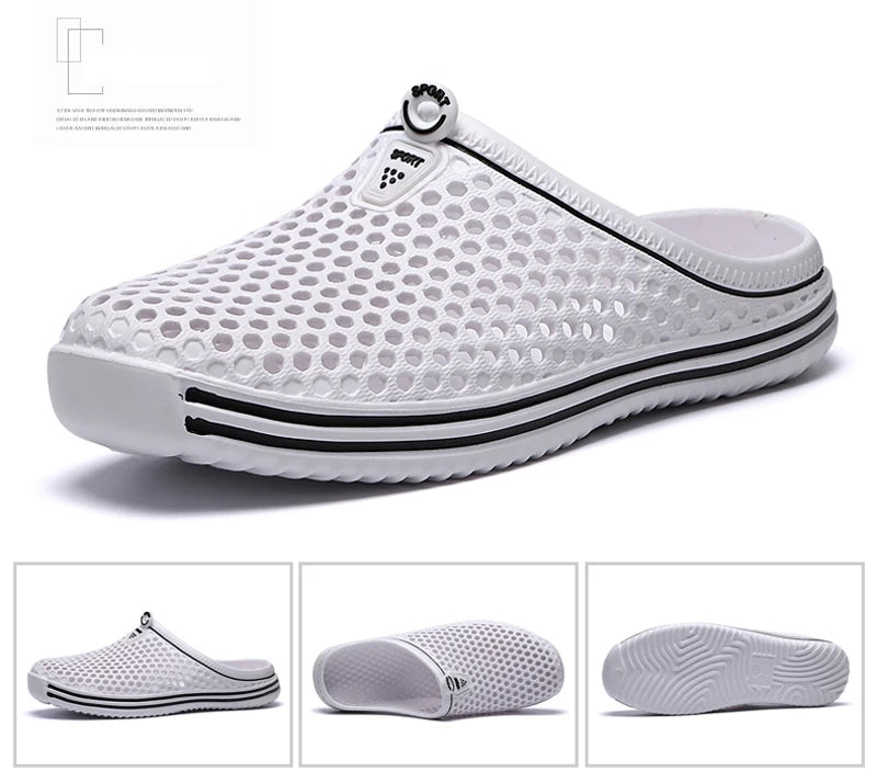 POLALI Damen Sandalen 2023 Sommer Sandalen Mode Ausgehöhlt Atmungsaktiv Strand Hausschuhe Flip Flops EVA Massage Hausschuhe Sandalen