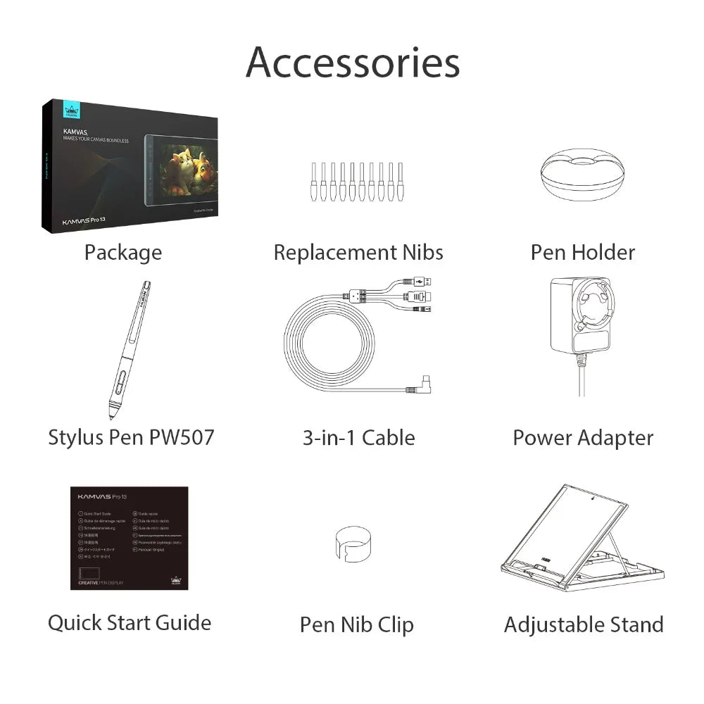 HUION KAMVAS Pro 13 GT-133 2025 - Pen Display Digital Graphics Monitor - 8192 Levels Tilt Function Professional