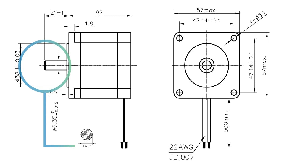 NEMA 23 CNC Stepper motor 57x82mm 3A 2.2N.m D=8mm 6.35mm 315Oz-in Nema23 CNC Router Engraving milling machine 3D printer