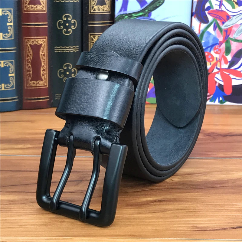 Herren Ledergürtel 2025 - Super Wide 4.2CM Luxury Thick Genuine Leather Double Buckle