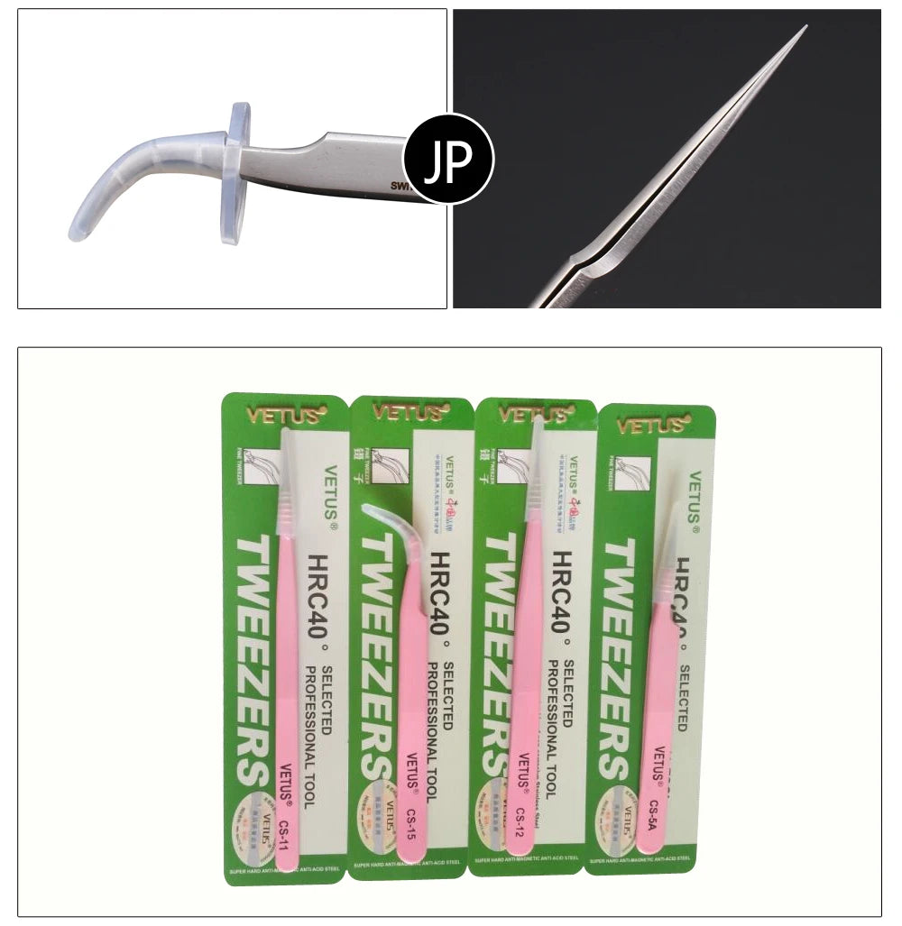 Makeup Professional Eyelash Tweezers 3D Volume Eyelash Extension Tweezer Fan Lash Eyebrow Tweezers VETUS Excellent Closure