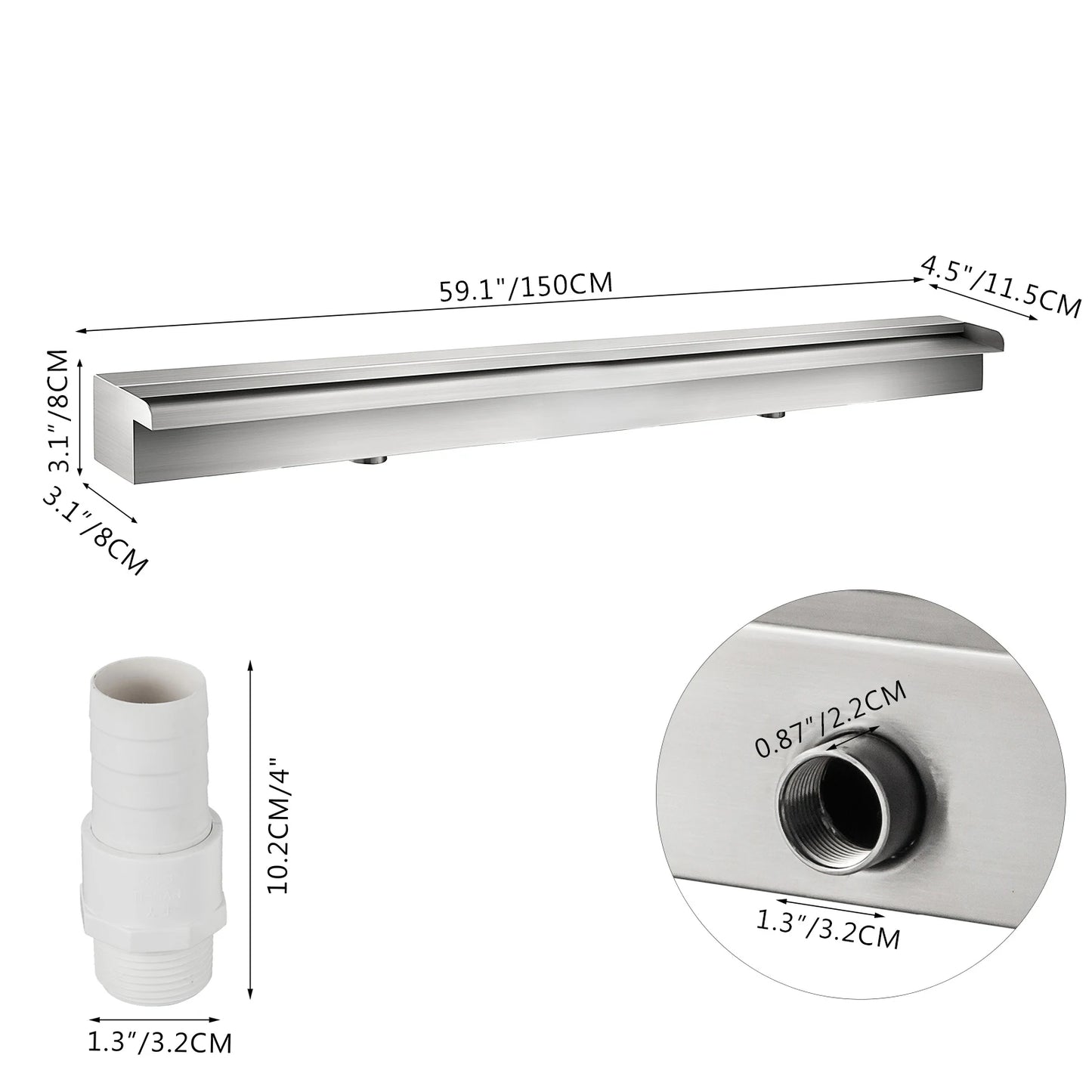 Fontanna-wodospad VEVOR - fontanna do basenu ze stali nierdzewnej, prostokątna, do ogrodu i stawu