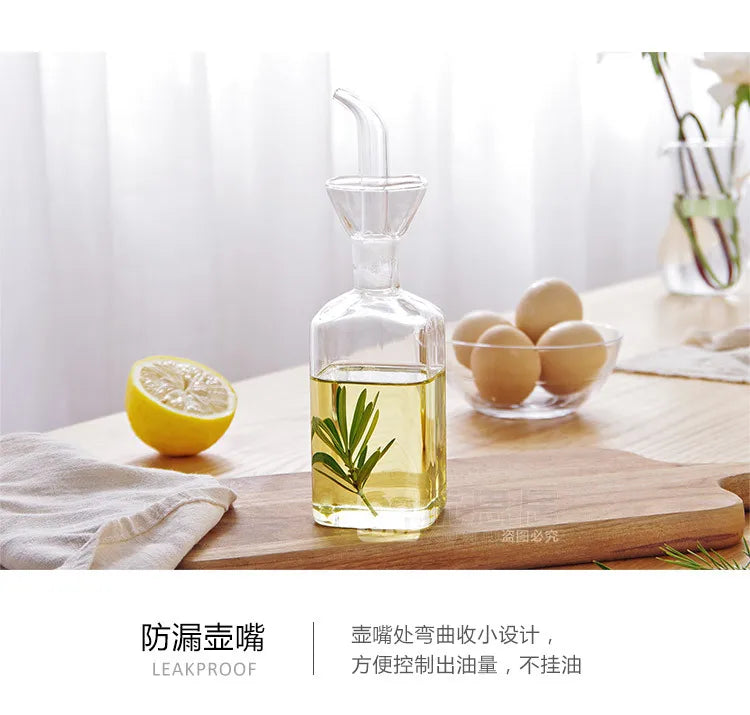 High Borosilicate Glass Oil Pot Household Leak-proof Oil & Vinegar Pots Kitchen Soy Sauce Pot Tank Seasoning Bottle