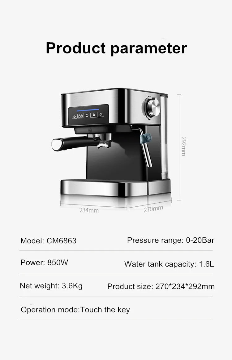 Pink Bunny 001 Espressomaschine Touch - 11-16 Tassen 20bar