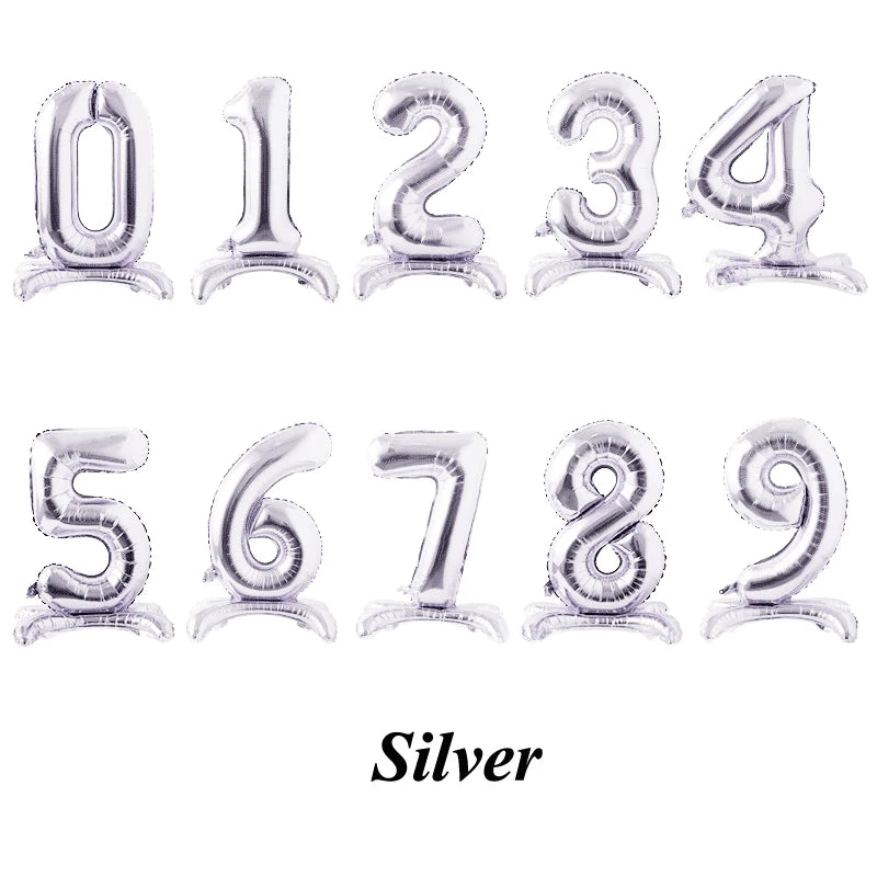Neue Ankunft 32 Zoll Stand Zahlen Folienballons Rosegold Silber Rot Ballon Hochzeit Geburtstag Party Dekorationen Kinder Spielzeug Shower