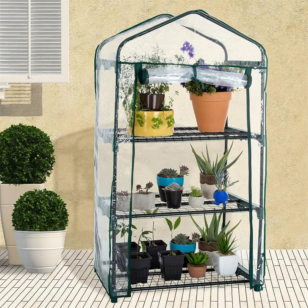 Garden House Mini Portable Garden Green House Warm Greenhouse Flower Plants Gardening Outdoor Greenhouse Cover (no Iron Shelf)