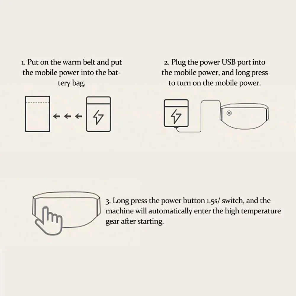 Centură electrică caldă pentru uter, curea de încălzire USB, centură de talie, ameliorarea durerii, bandă încălzită cu infraroșu îndepărtat, ameliorarea dismenoreei, încălzitor de corp feminin