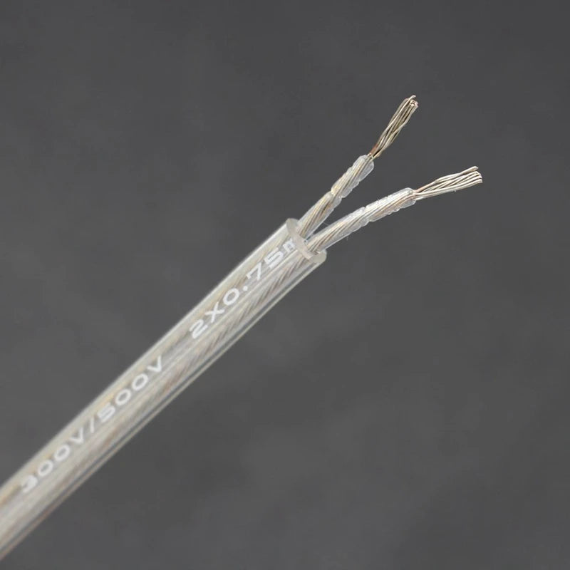 Transparentes Elektrokabel 250V 0,75mm² - 2/3-adrig PVC Rundkabel für Pendelleuchten