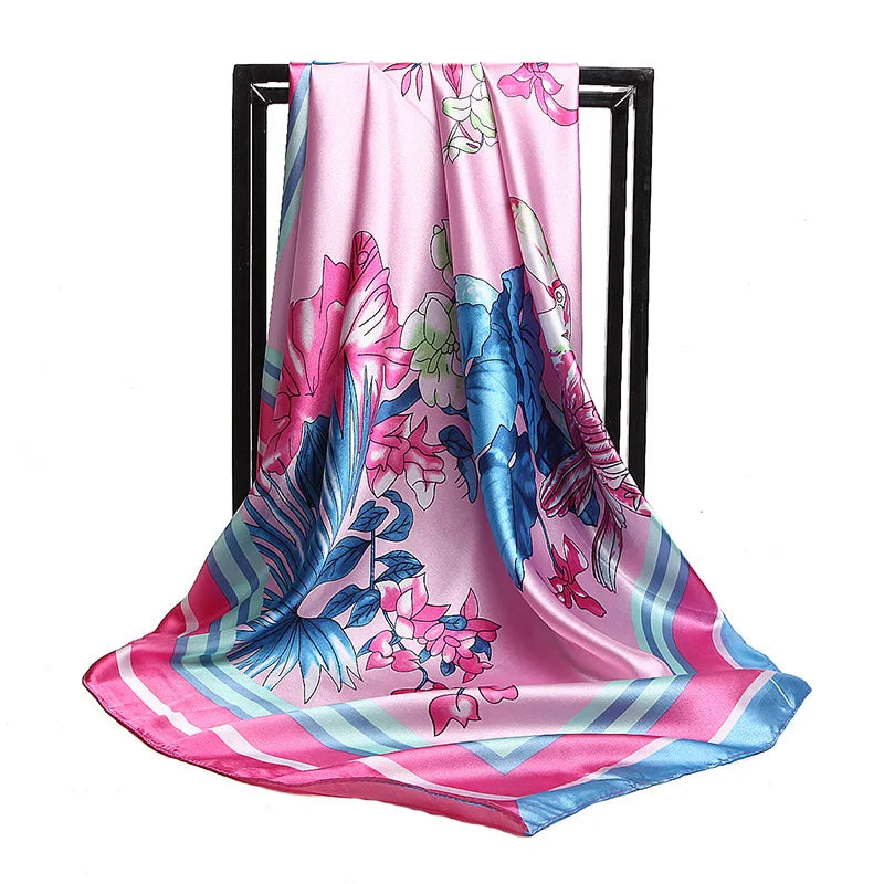 SENAIFE Satin-Schal Elegant - 90x90cm Polyester Leicht