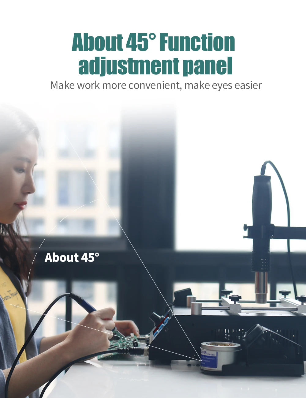 YIHUA 853AAA 1200W Preheating Station PCB Preheater Soldering Station BGA Rework Station Soldering Iron Heat Gun Welding Station