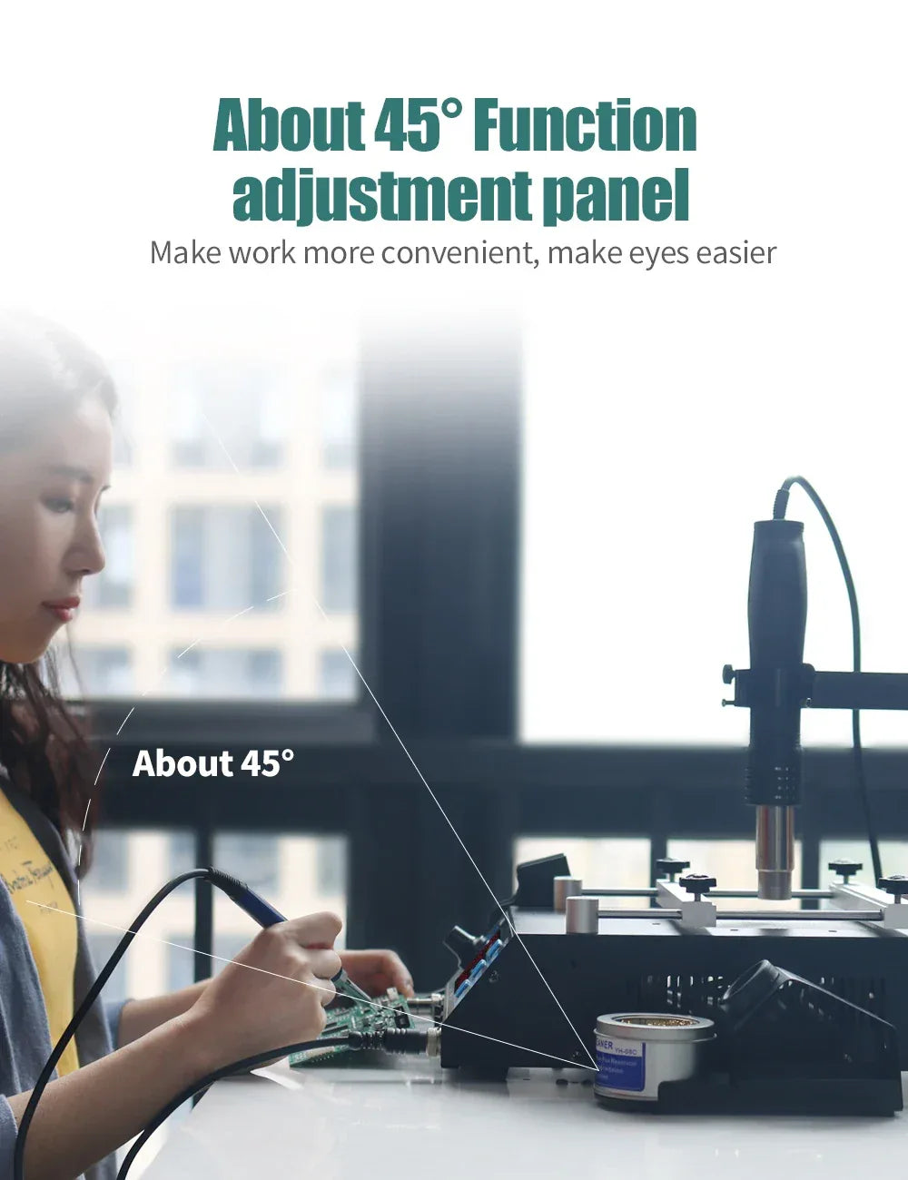 YIHUA 853AAA 1200W Preheating Station PCB Preheater Soldering Station BGA Rework Station Soldering Iron Heat Gun Welding Station - Golden Bridge Store