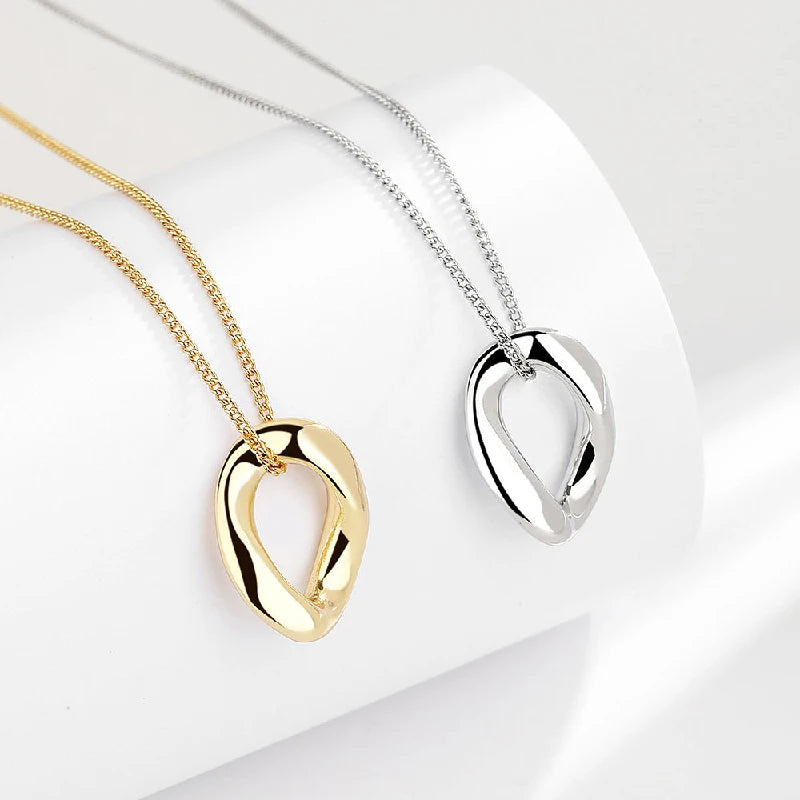 Trendy Women Necklace 925 Silver Jewelry Accessories Irregular Round Shape Pendant for Wedding Party Engagement Gift Wholesale