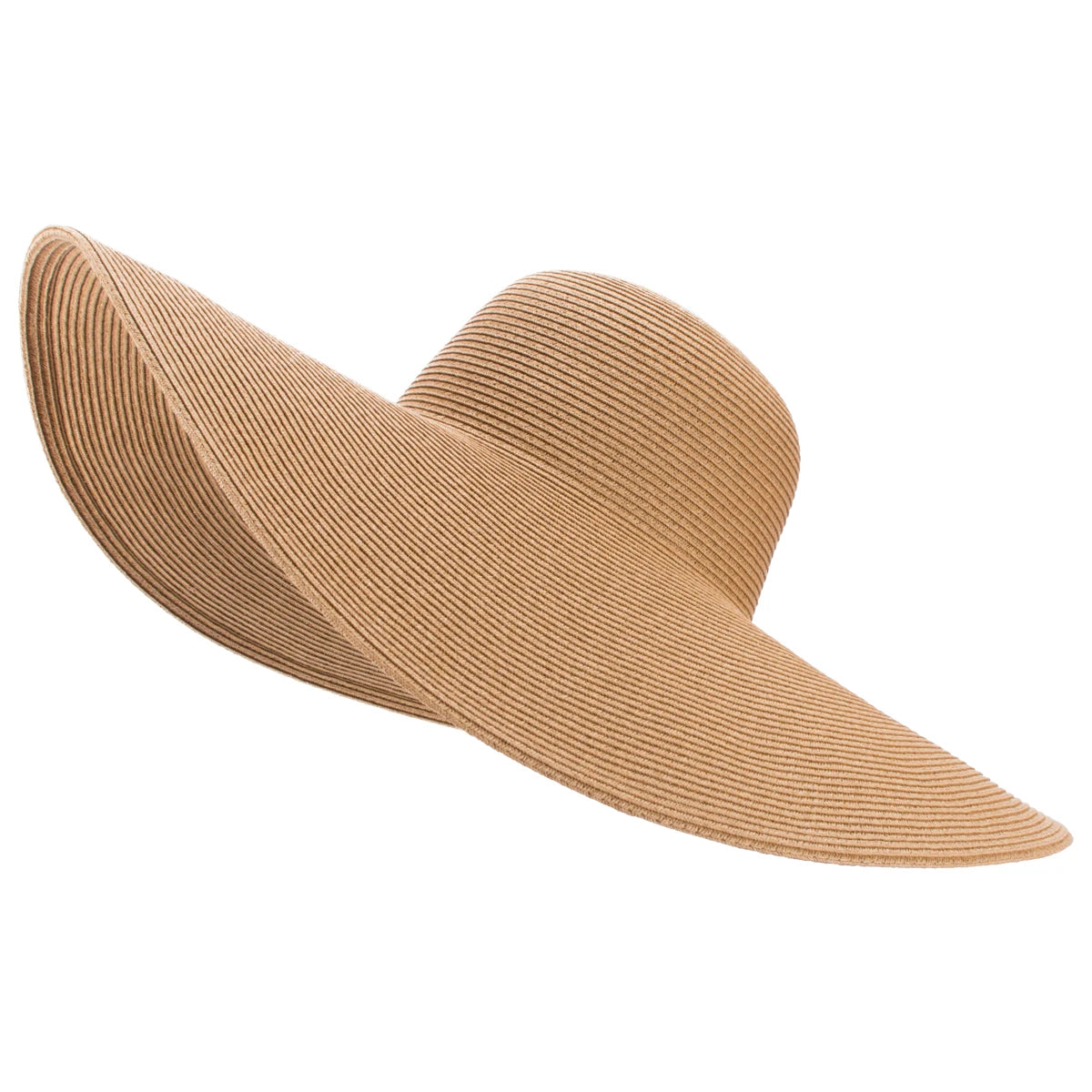 Lawliet 7.1''/18cm Faltbar Übergroß Riesig Breite Krempe Sonne Strand Stroh Hüte Hochzeit Damen Floppy Party Elegant A330