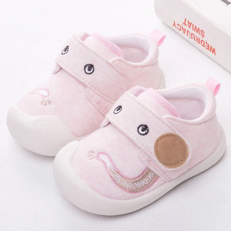 Frühling Herbst Baby Schuhe 2025 - Neugeborene Elefant Cartoon Erste Laufschuhe - Jungen Mädchen Rutschfest Weiche Sohle 0-1J
