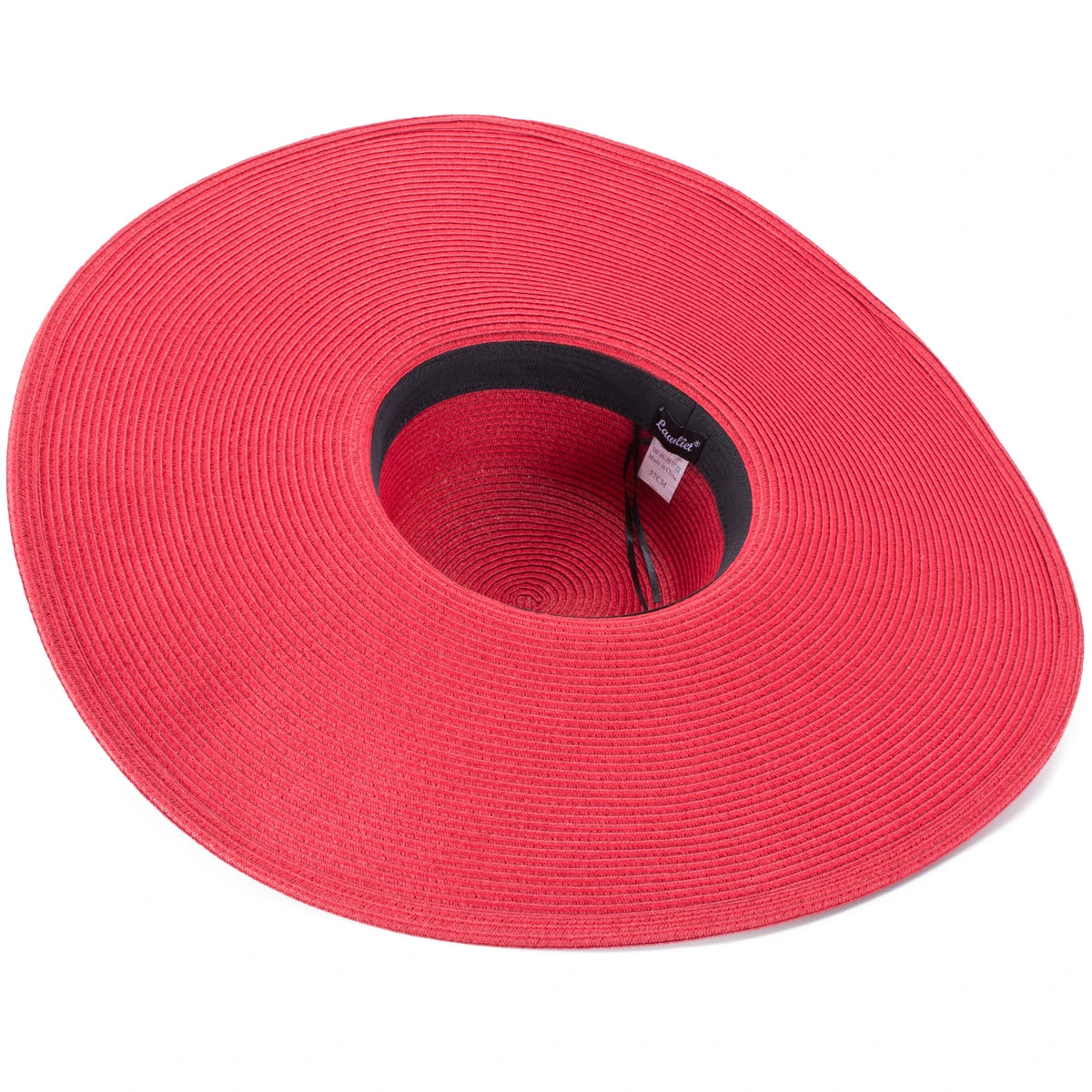 Lawliet 7.1''/18cm Faltbar Übergroß Riesig Breite Krempe Sonne Strand Stroh Hüte Hochzeit Damen Floppy Party Elegant A330