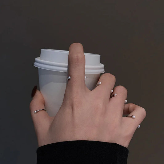 Ojo Yeria Perlenring Set Öffnung - 5 St Geometrisch Größe M