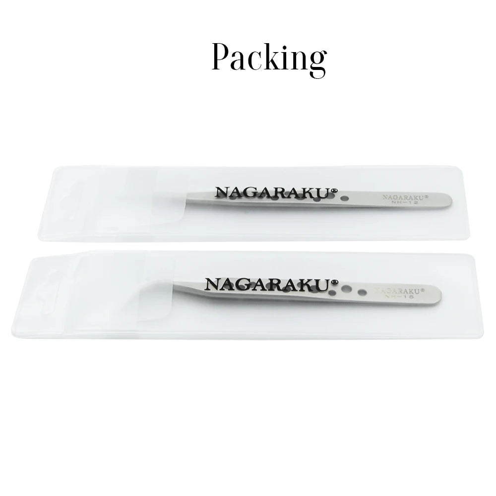 NAGARAKU Makeup Wimpern 2Stk Set N-01 N-02 Wimpern Pinzette NH-12 NH-15 Präzise Wimpern ST-12 ST-15 Pincet Edelstahl